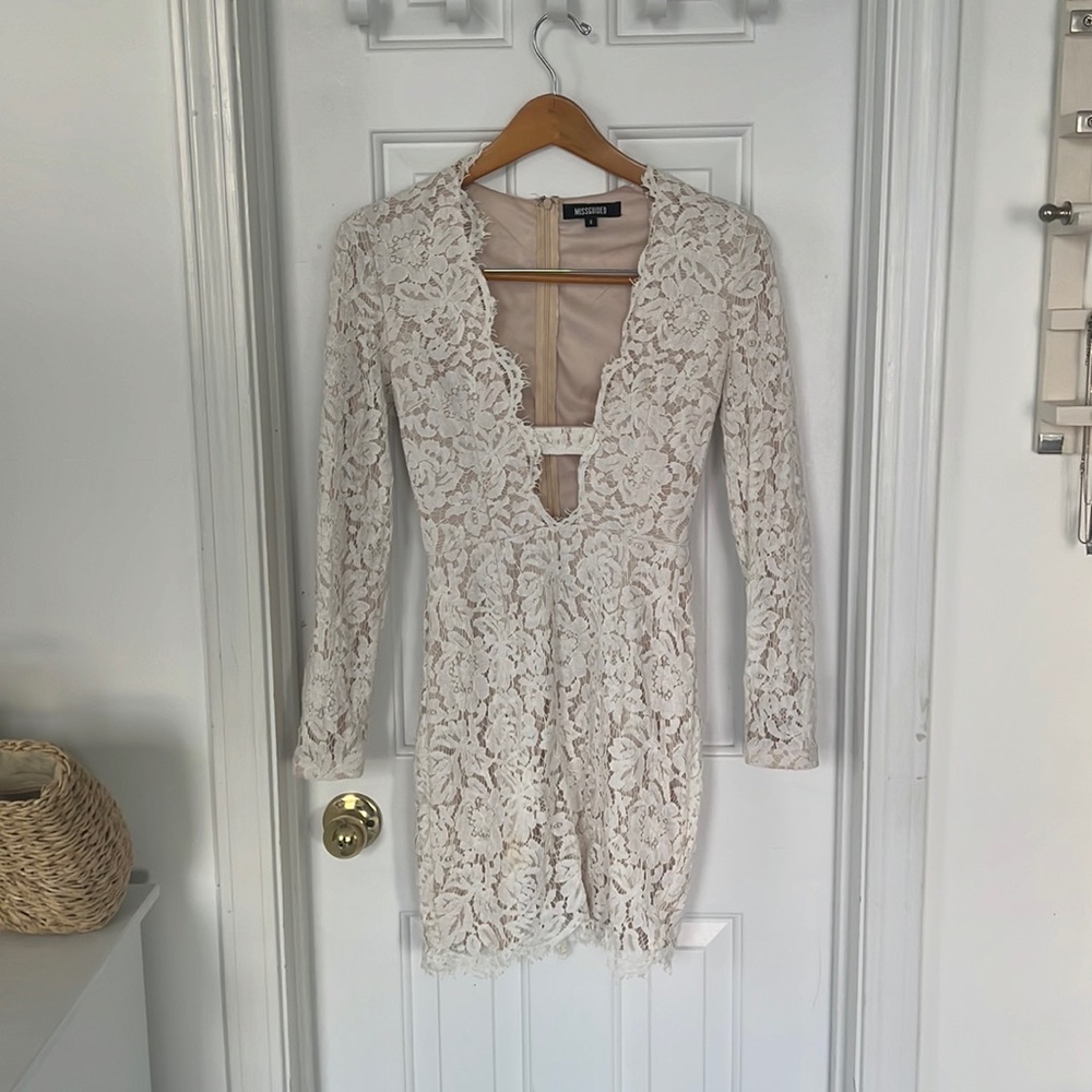 White Lace Mini Dress